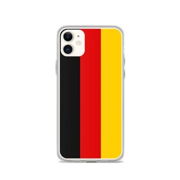 Mobilskal – Tysk flagga – Kompatibel med iPhone 11 – Mjuk fodral – Slitstark och stötabsorberande – Silikon – Pixelforma