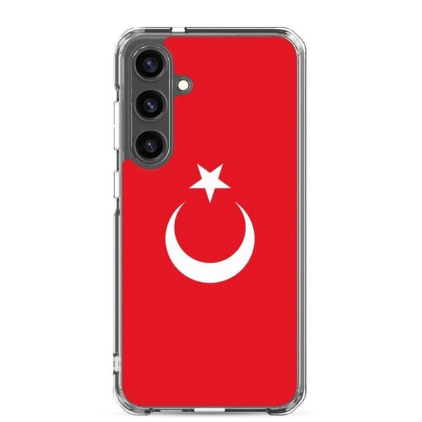 Mobiltelefonfodral – Turkiets flagga – Kompatibel med Samsung Galaxy S24 Ultra – Mjuk skydd – Slitstark och stötsäker – Pixelforma