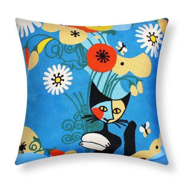Lot med 2 Kuddöverdrag 45x45 cm Broderade Art Felora