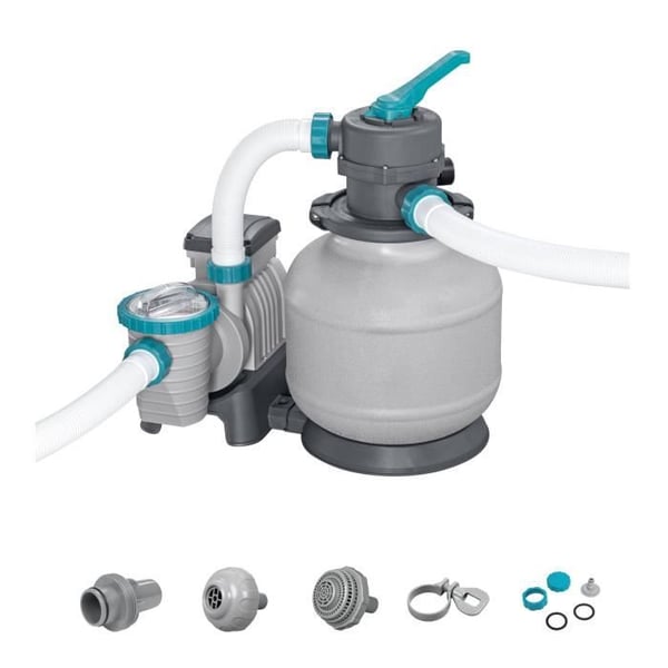 Sandfilter / filtropumpe til swimmingpool op til 54 m3 - Bestway - 8 327 L/h - Med forfilter