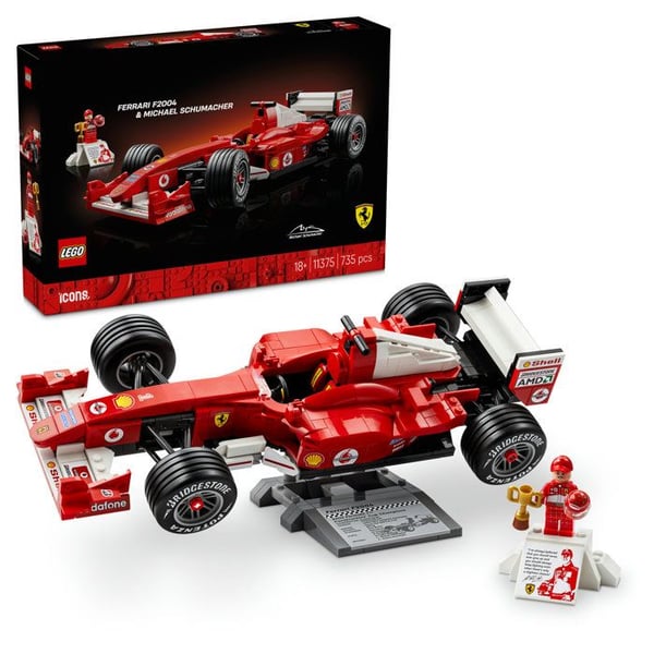 LEGO Icons 11375 Ferrari F2004 och Michael Schumacher - F1 Bilmodell - Vuxenset