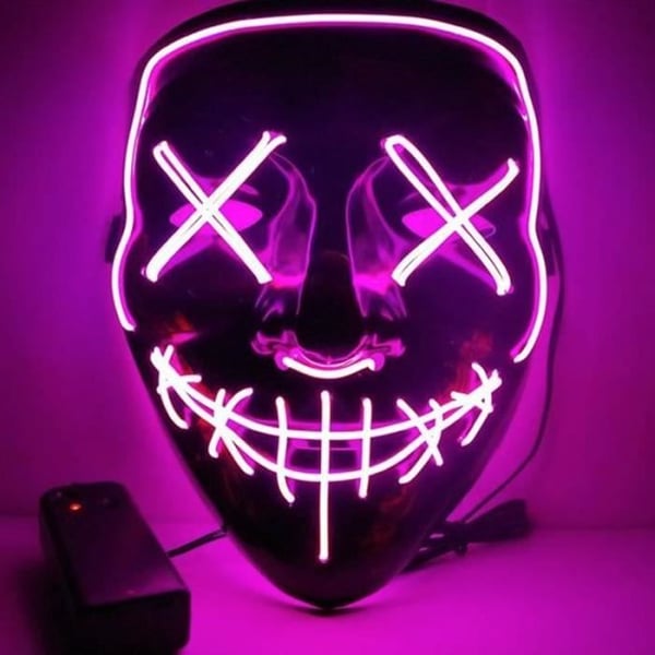 LED-mask från skräckfilmen The Purge - Fushia - SHOP-STORY