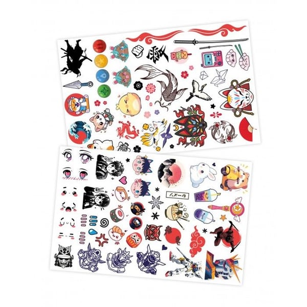 Midlertidige tatoveringer - Buki France - 75 Kawaii tatoveringer - Vaskbare - Til børn - Unisex