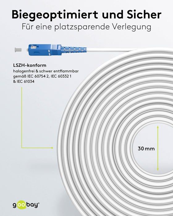 Fiber optic cable - GOOBAY - 59618 - Monomode - 100 Gbit/s - Simplex connector