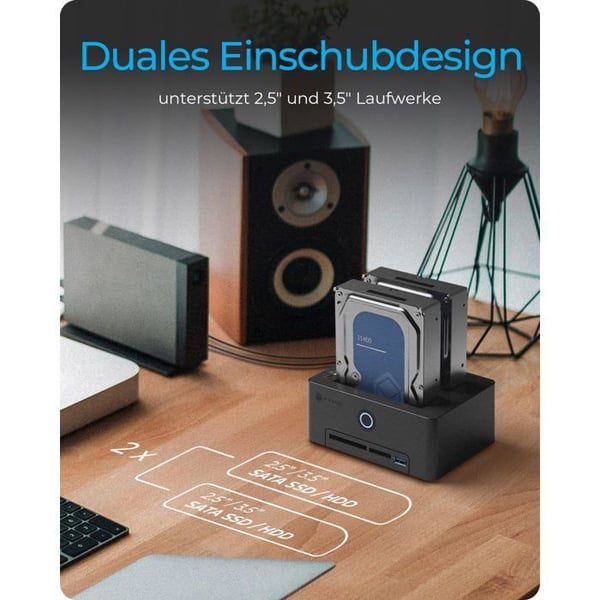 Kloningsstation - ICY BOX - 61120 - USB 3.0 - Offline Kloning - Kortläsare
