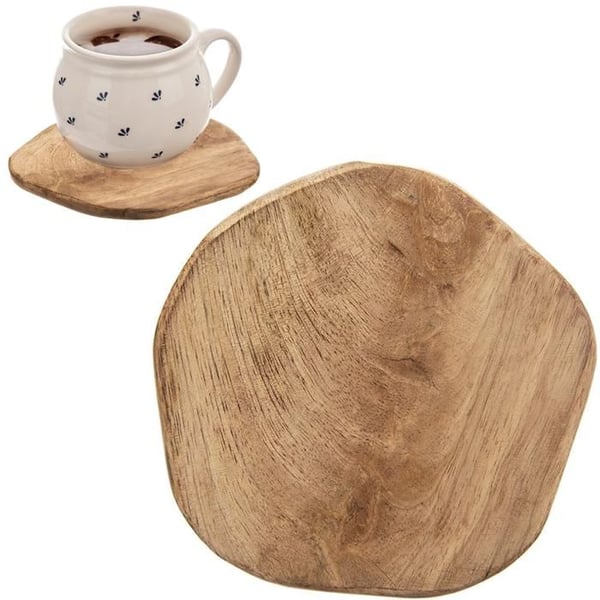 Sunderlag i trä - Mango - 10 cm - Rustik naturlig borddekoration för dryck ljus skyddare