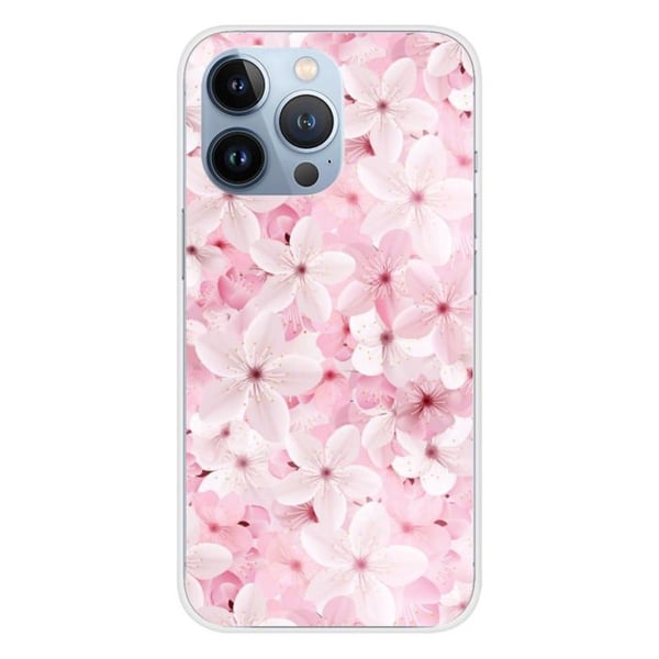 Tryckt silikonfodral som är kompatibelt med Apple iPhone 13 Pro Sakura