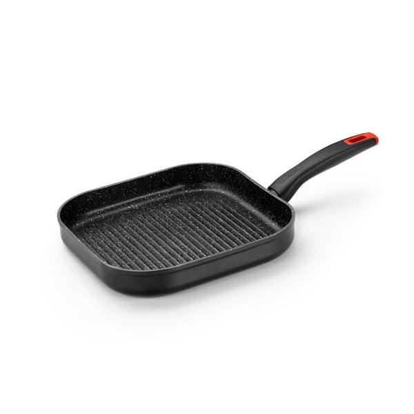 MONIX Titan Rock | Grill 28 cm med ränder, smidd aluminium, full induktionsbotten, anti-klistret in- och utvändigt, kompatibel