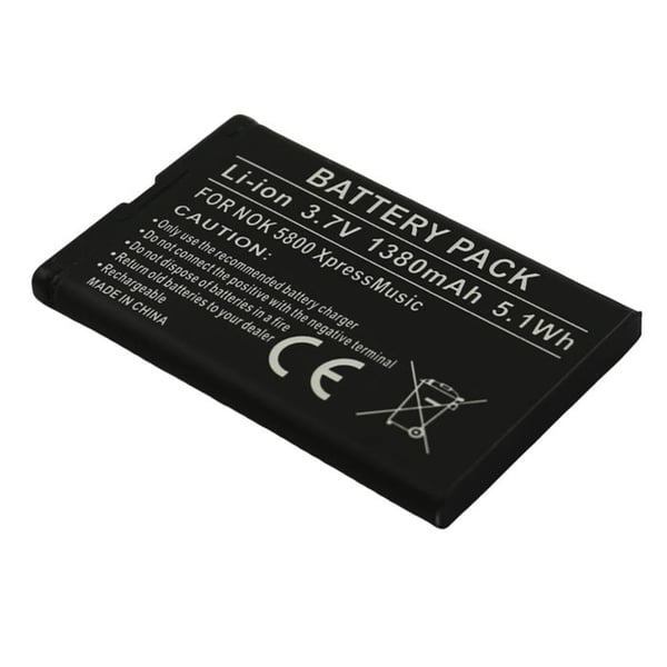 Batteri för Nokia 5800 XpressMusic 3.7V Li-ion 1380mAh Referens BL-5J