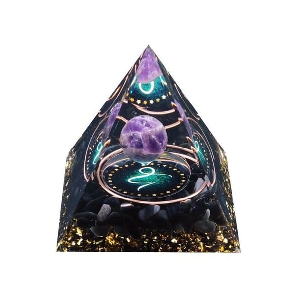 Pyramid Orgonite Zodiac Constellation Stenbocken Ametist