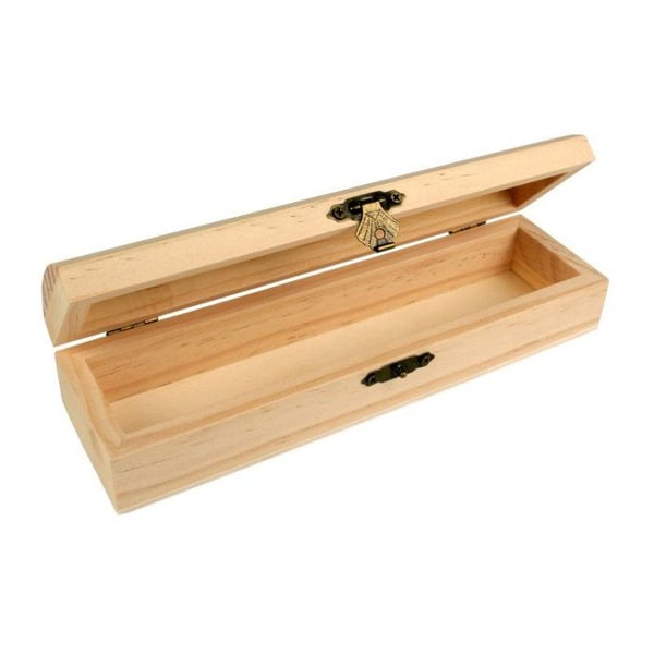 MégaCréa DIY - Trälåda för pennor 20 x 5,5 x 4,3 cm