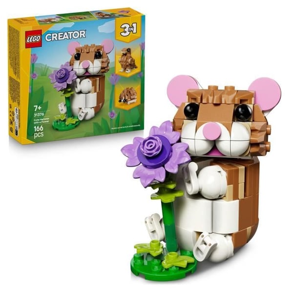 LEGO Creator 3-i-1 31376 Den Underbara Hamstern och Blomman - Byggleksak från 7 år