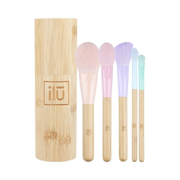 Ilū Make Up Bamboom Brush 5pz+Tube Set - set med 5 borstar+behållare