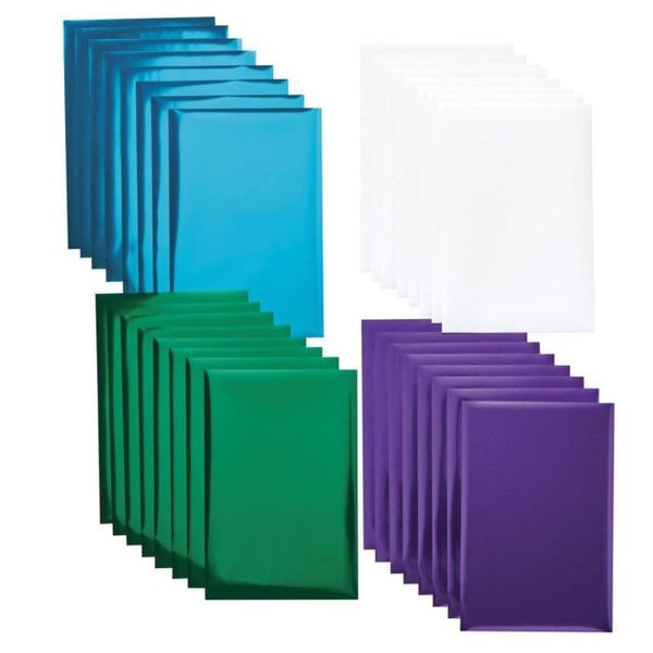 24 folieöverföringsark blå, grön, lila, vit 6" x 4" Cricut