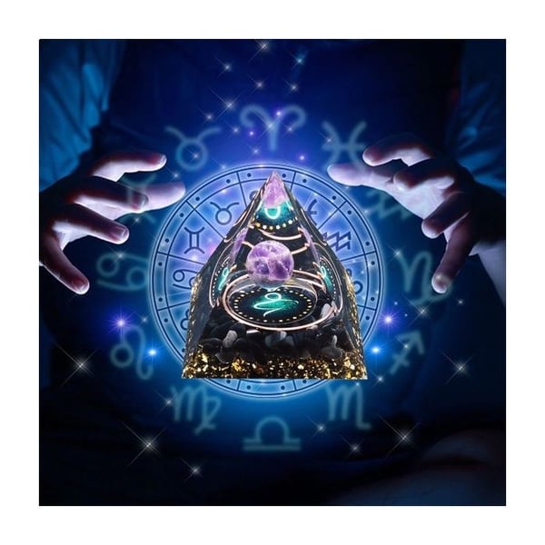 Pyramid Orgonite Zodiac Constellation Stenbocken Ametist