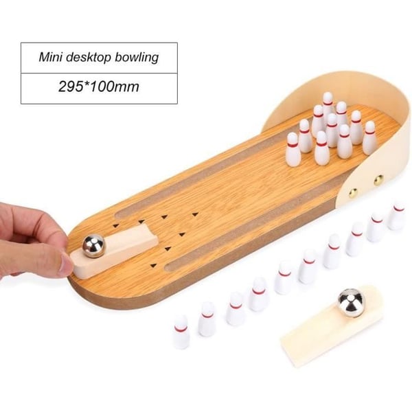 Bowling - ZGEER - Trä mini-spel - 29,5 x 10 cm - För barn från 3 år - Inomhus