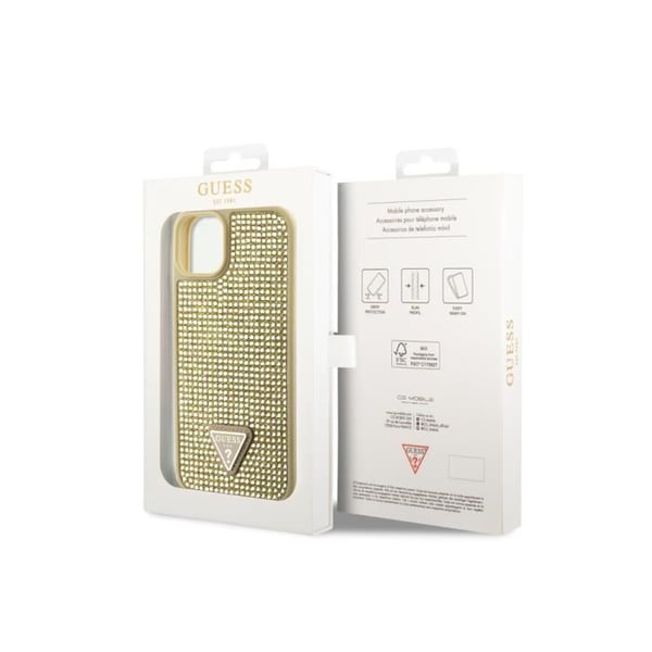 Fodral till Apple iPhone 15 Triangle Diamond Guess Gold