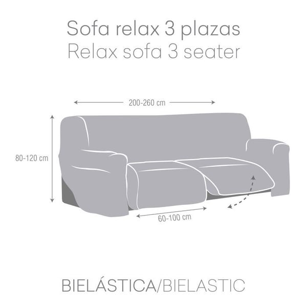 Soffaöverdrag - Eysa - JAZ - Grå - 70 x 120 x 260 cm - Ej avtagbar- USED