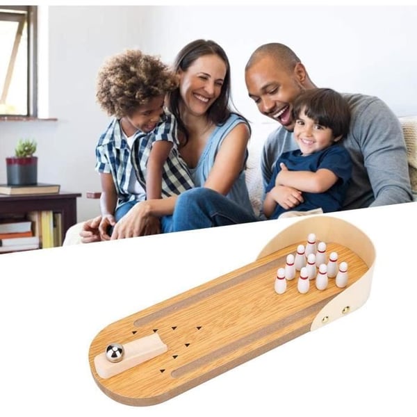 Bowling - ZGEER - Trä mini-spel - 29,5 x 10 cm - För barn från 3 år - Inomhus