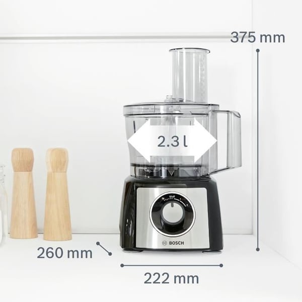 Multifunktionel robot BOSCH MULTI TALENT MCM3501M - Sort og rustfrit stål - 800 W - 2 hastigheder + pulsfunktion