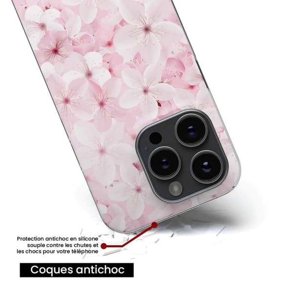 Tryckt silikonfodral som är kompatibelt med Apple iPhone 13 Pro Sakura