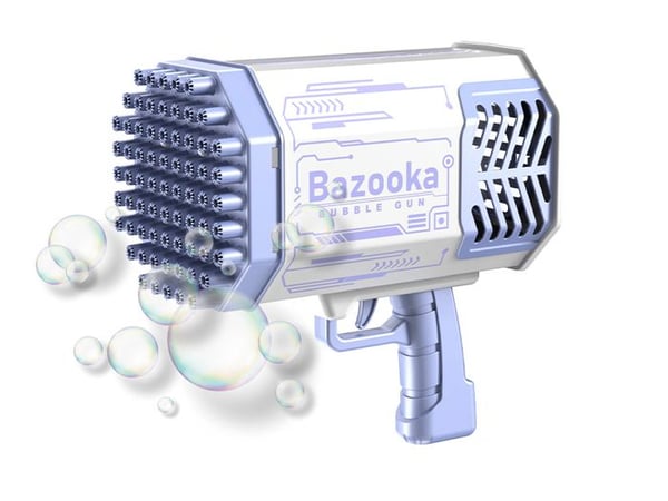 Bubbelpistol - AVIZAR - Bubbelgevär - 69 hål - LED - Vit