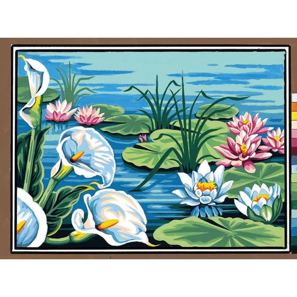 Canevas Pénélope Antik Arum och näckrosor 30x40cm