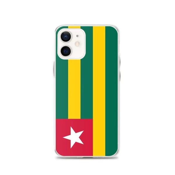 Telefonfodral – Togo-flagga – Kompatibel med iPhone 12 – Mjuk väska – Stöt-tålig och slitstark - Silikon - Pixelforma