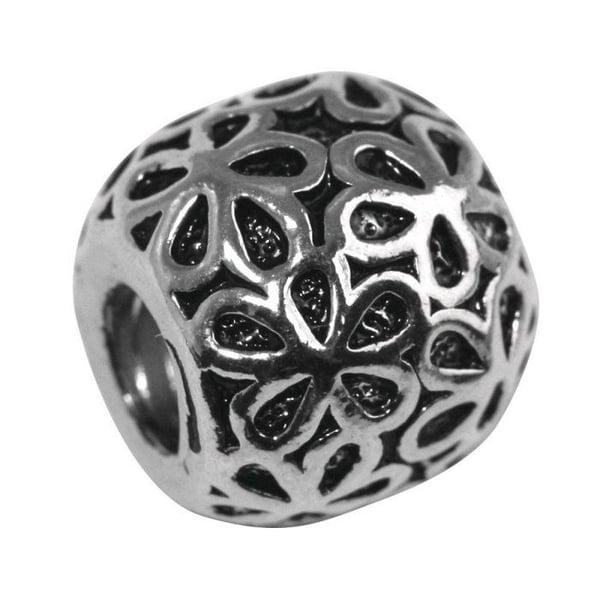 Metallpärla, 11mm Stort hål 4 mm lös, gammelsilver