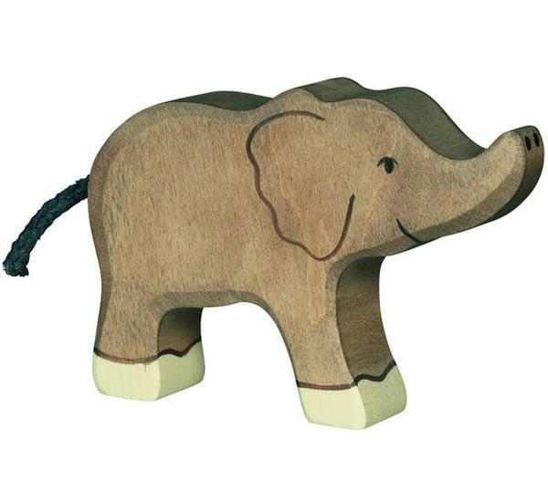 Träfigur - HOLZTIGER - Djungeldjur - Liten elefant - Blandad - 24 månader - 2 år - Grå