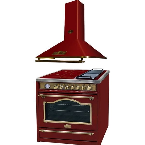 Elektrisk spis - Kaiser - HC 93655 IRotEm - 90 cm - Induktion - Fläkt A 9315 Röd
