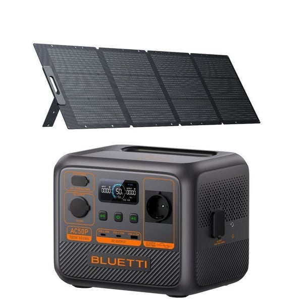 Bärbar Elstation KIT - BLUETTI - AC50P+200W - 504Wh - 700W - Solpanel 200W