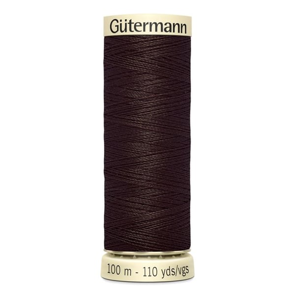 Set av 5 spolar 100m Tråd 100% polyester Gutermann Ref 788988 - Att 696 - mahogny
