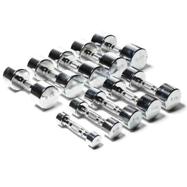 Haltère - MC Chrome - 5 kg - Krom - Ergonomisk skridsikker håndtag Haltère - MC Chrome - 5 kg - Krom - Ergonomisk skridsikker håndtag