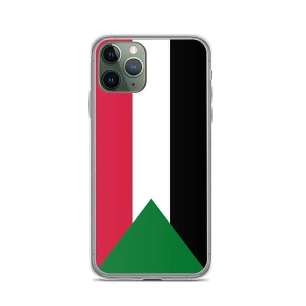 Telefonfodral – Sudanflagga – Kompatibel med iPhone 11 Pro – Mjuk Fodral – Slitstark och Stötresistent - Silikon - Pixelforma