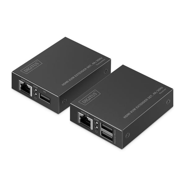 HDMI KVM förlängningskit - DIGITUS - DS-55357 - UHD 4k 30 Hz - Ultra låg latens - PoC