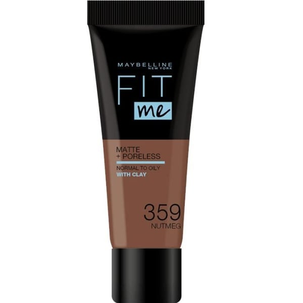 Foundation - Maybelline Fit Me! Matte & Poreless - Nyans 359 Nutmeg (Muscade) - Matt finish