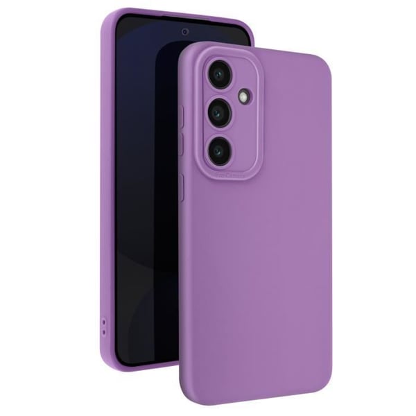 Coque i silikonmat för Samsung Galaxy S24 FE med skydd för kamerablocket i lila