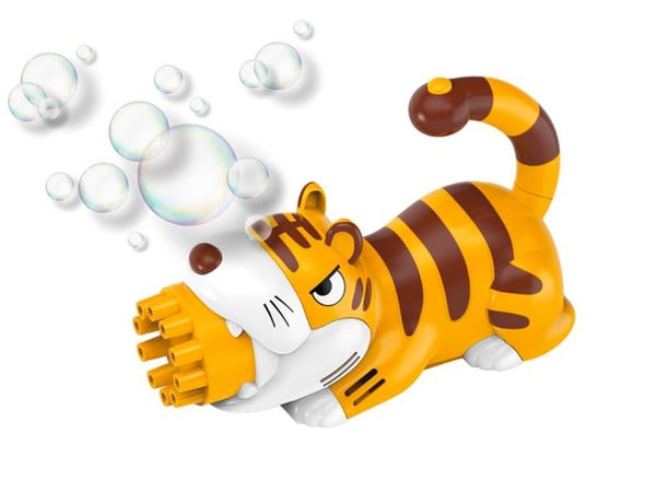 Bubbelpistol med 10 hål - Modell Gult Tiger