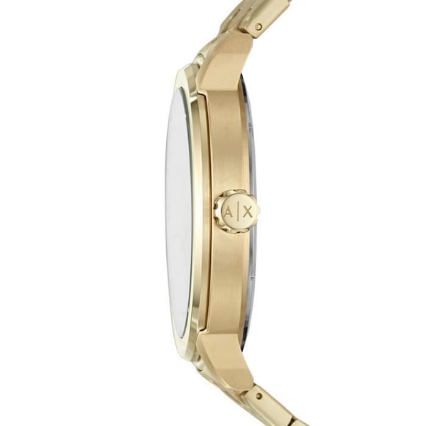 Klocklåda - ARMANI EXCHANGE - Gult stål - 46 mm rund boett - stålarmband - för män