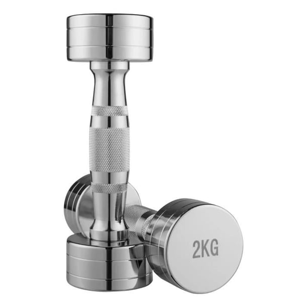 Haltère - MC Chrome - 5 kg - Krom - Ergonomisk skridsikker håndtag