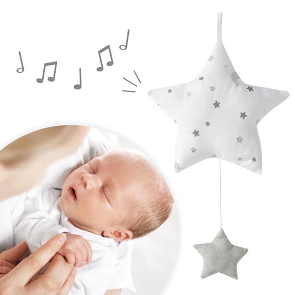 ROBA Music Box - Sternenzauber Grey - Hanging Musical Star - La Le Lu - Mixed - 27x27x5 cm