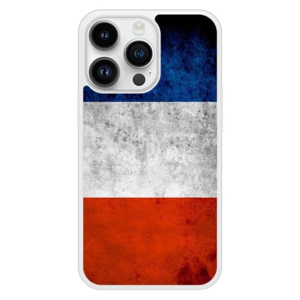 Siliconfodral med förstärkning, tryckt, kompatibel med Apple iPhone 14 Pro, Frankrikes flagga