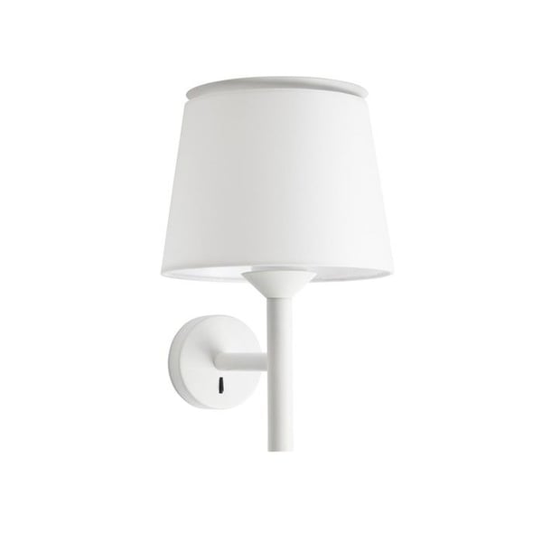 Vägglampa - FARO - SAVOY - Vit textil lampskärm - E27 bas - Modern design