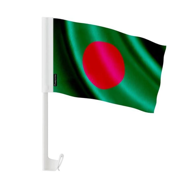 Bangladesh Bilflagga – 14 x 21 cm – Polyester Stoff – Fäste på Fönster – 20 stycken – Pixelforma