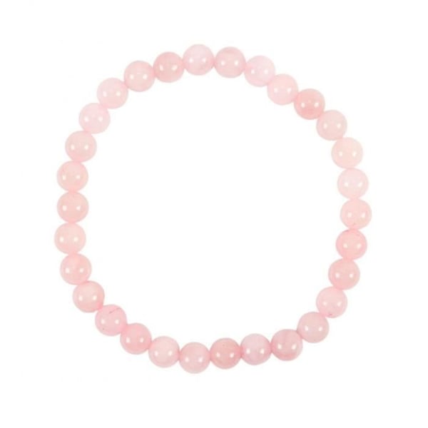 Armband - Madagaskar - Rosekvarts AAA - Kulor 6mm - Längd 18cm - Elastisk
