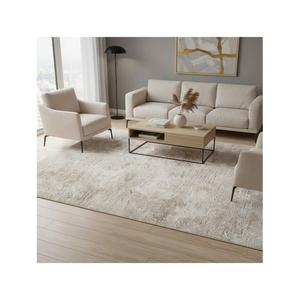 Matta - MELIS HOME - Sliten effekt - Beige - 160x230 cm - Mjuk, hållbar