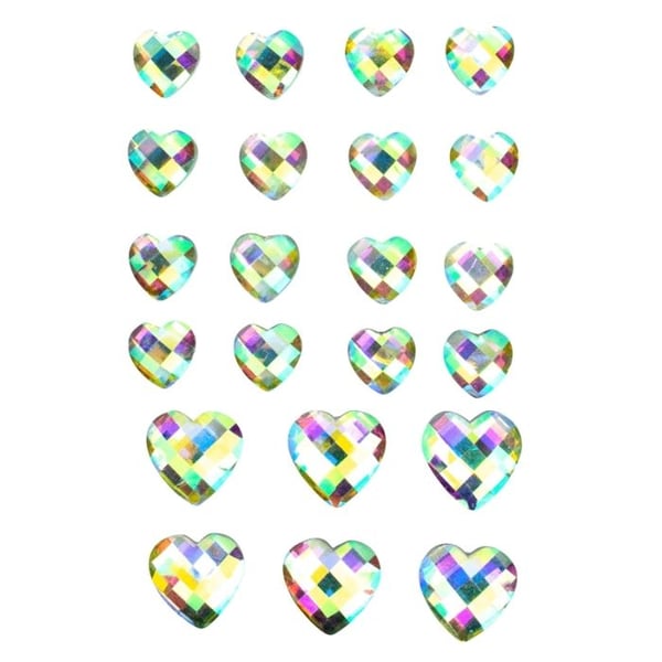 Sticker strass akryl - CTOP - Hjärta - 1,4 x 1,4 cm - 2 x 2 cm - 22 st
