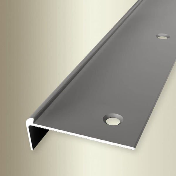 PROVISTON Profil för trappnos l 48 mm H 3 mm Aluminium Genomdragen Metallprofil Rostfritt stål L 2500 mm