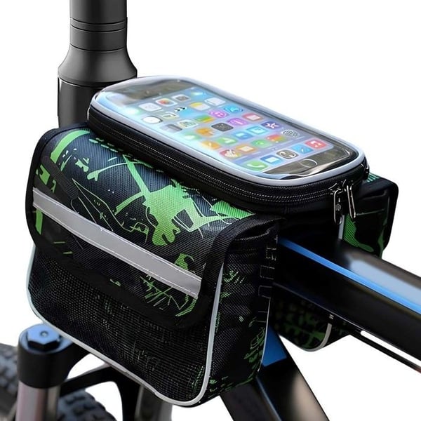 Stöd Smartphone Cykel Vattentät med Ramväska Svart / Grön